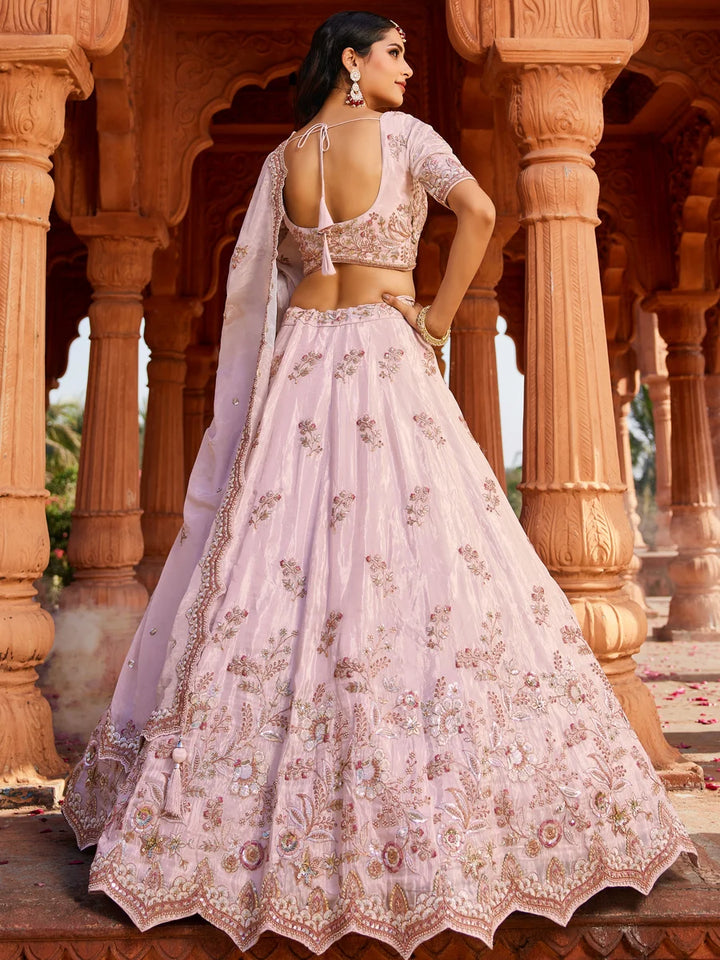 Exquisite Tissue Lehenga Set | Designer Embroidery & Stone Work