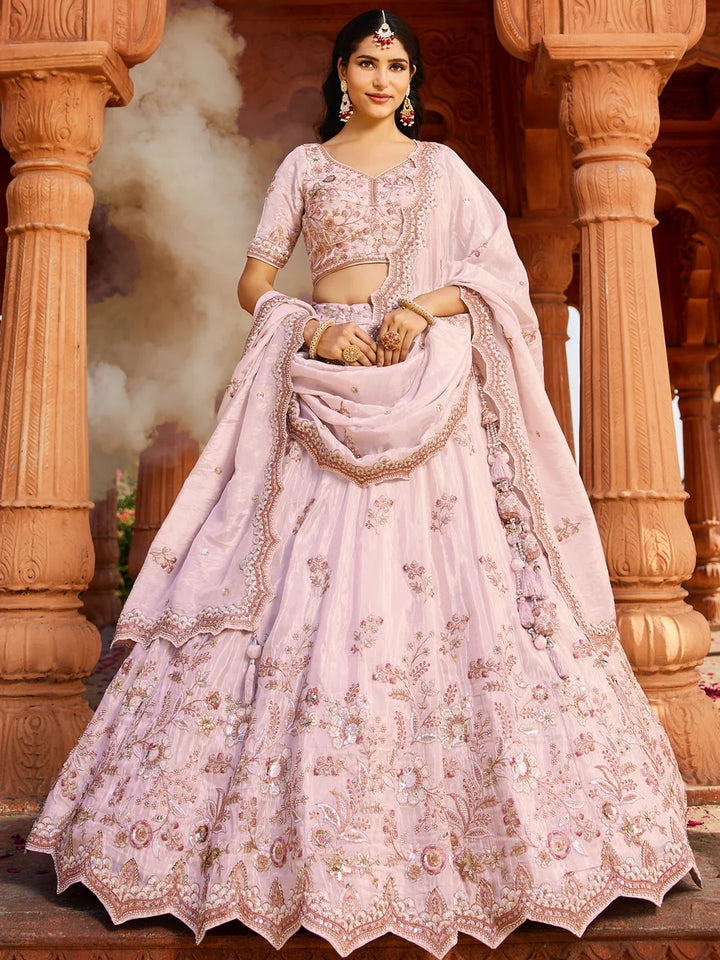 Exquisite Tissue Lehenga Set | Designer Embroidery & Stone Work