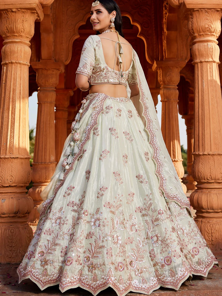 Exquisite Tissue Lehenga Set | Designer Embroidery & Stone Work