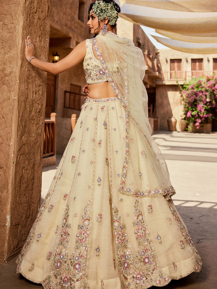 Glamorous Tissue Lehenga | Embroidery, Beads & Stone Detailing
