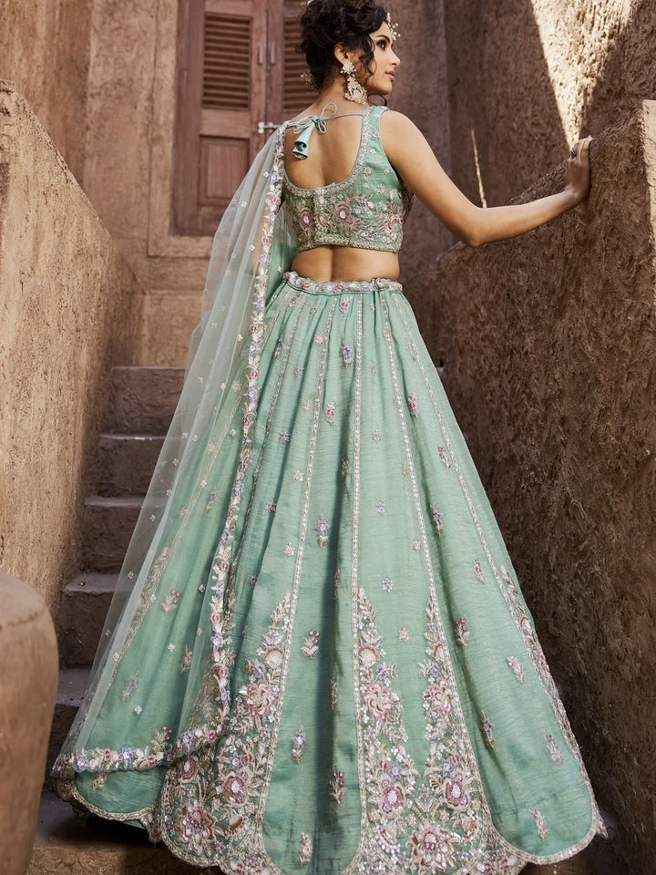 Glamorous Tissue Lehenga | Embroidery, Beads & Stone Detailing