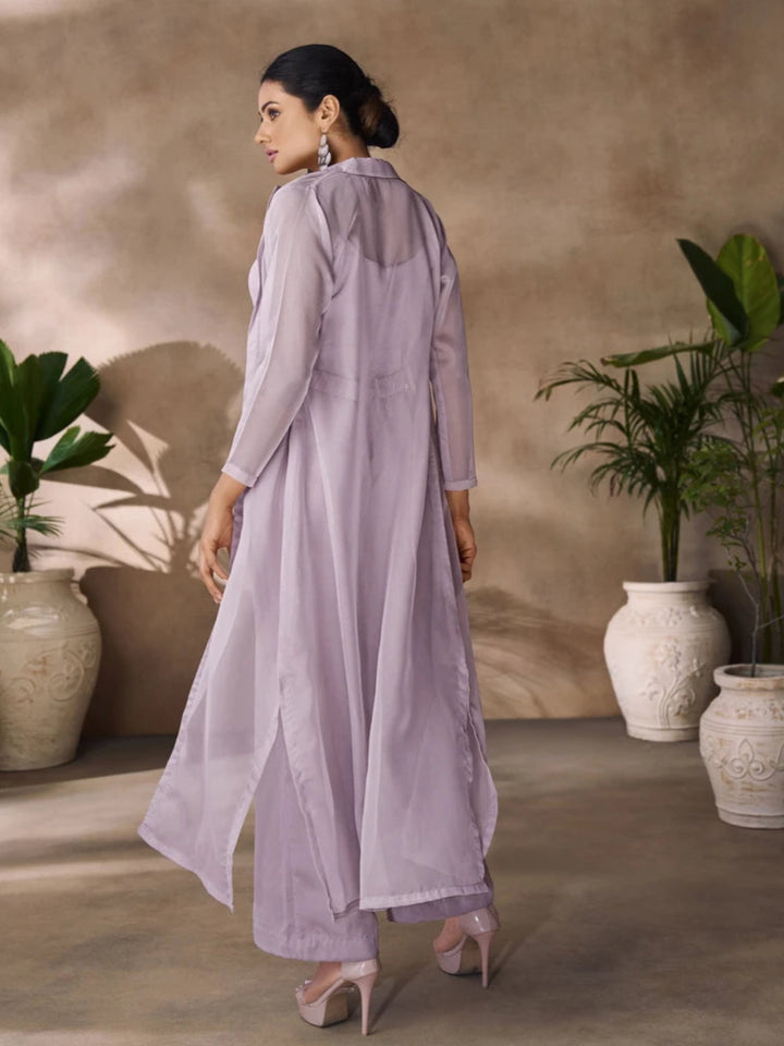 Graceful Lavender Co-ord Set | Organza Fabric & Chic Appeal