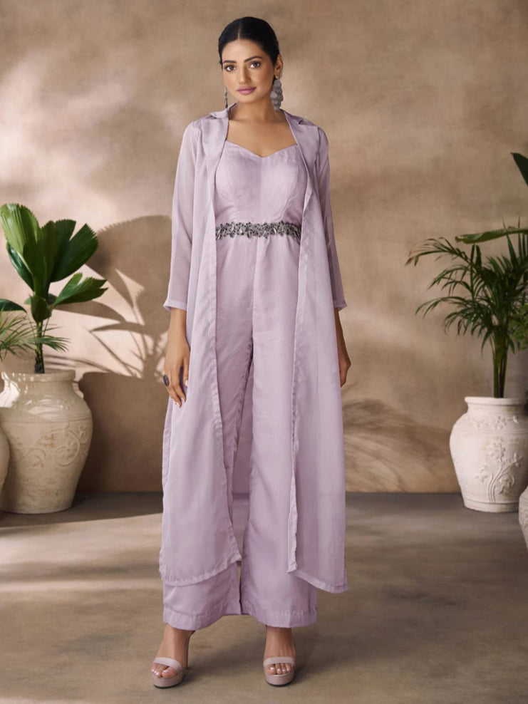 Graceful Lavender Co-ord Set | Organza Fabric & Chic Appeal