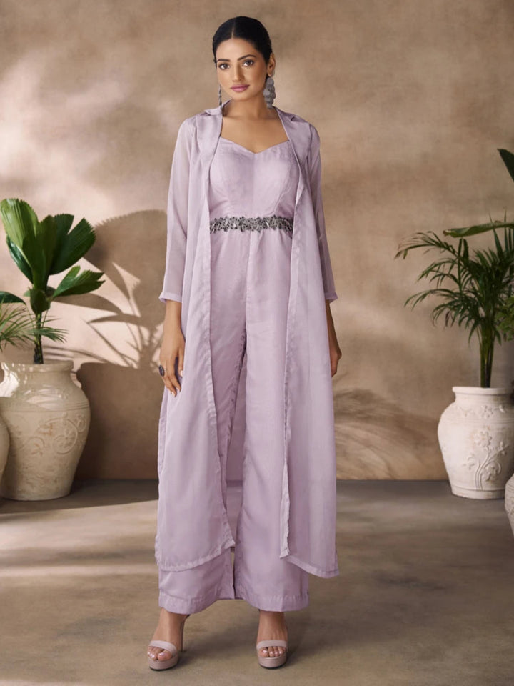 Graceful Lavender Co-ord Set | Organza Fabric & Chic Appeal
