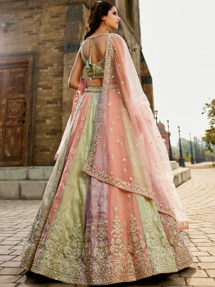 Party Wear Lehenga Choli | Tissue with Beads & Net Dupatta