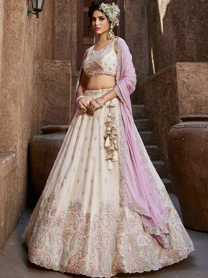 Glamorous Georgette Lehenga Set | Sequins Embroidery Elegance