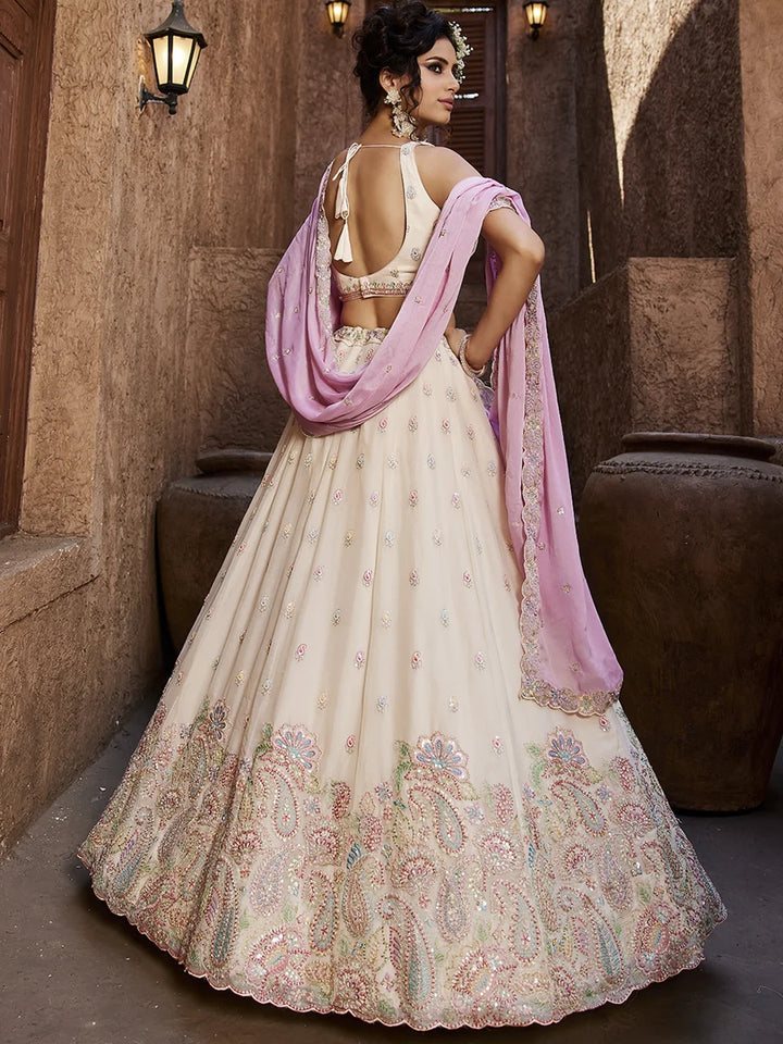 Glamorous Georgette Lehenga Set | Sequins Embroidery Elegance