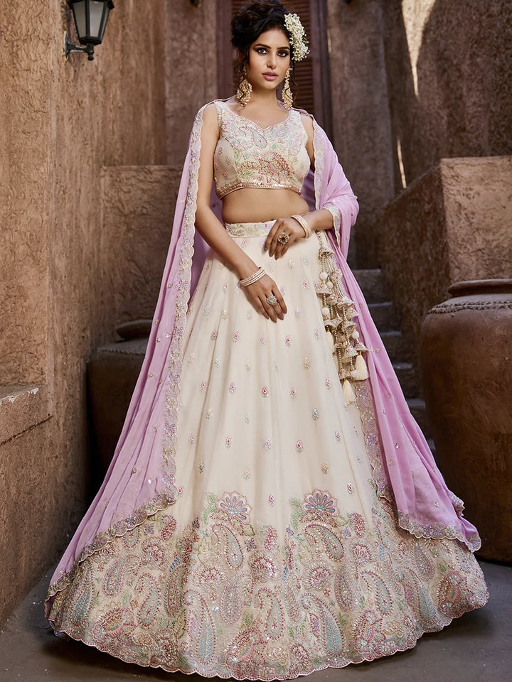Glamorous Georgette Lehenga Set | Sequins Embroidery Elegance