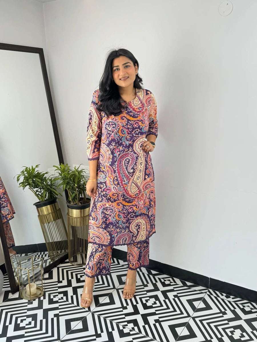 Stylish Viscose Kurti Set | Designer Printed Readymade Suit
