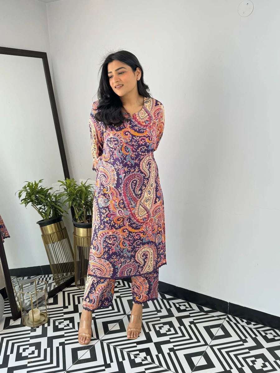 Stylish Viscose Kurti Set | Designer Printed Readymade Suit