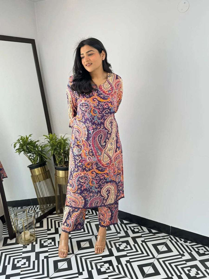 Stylish Viscose Kurti Set | Designer Printed Readymade Suit