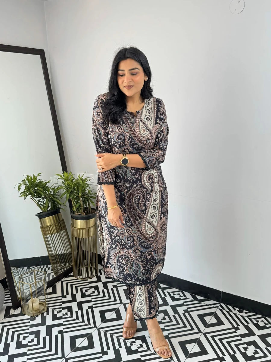 Stylish Viscose Kurti Set | Designer Printed Readymade Suit