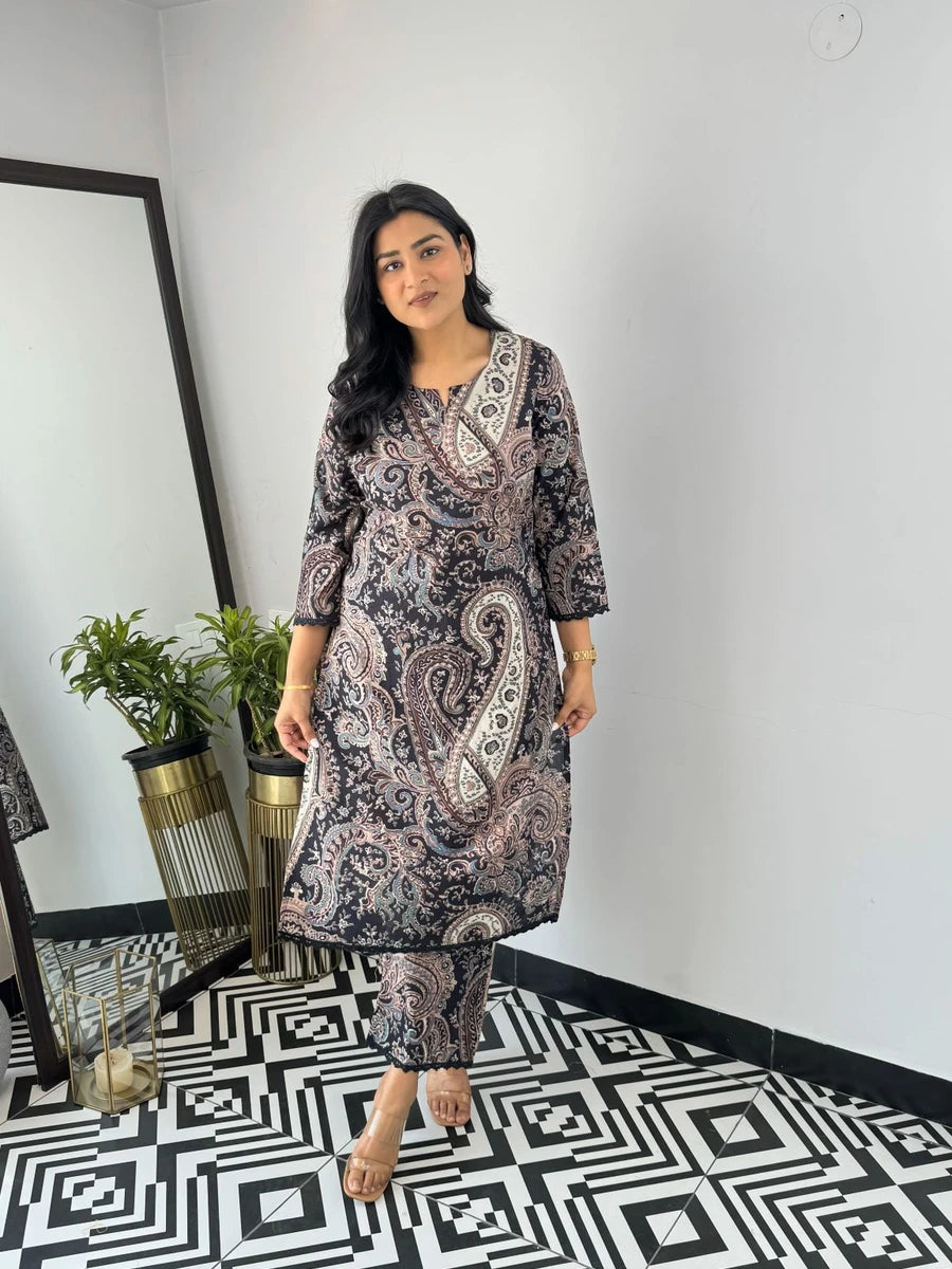 Stylish Viscose Kurti Set | Designer Printed Readymade Suit
