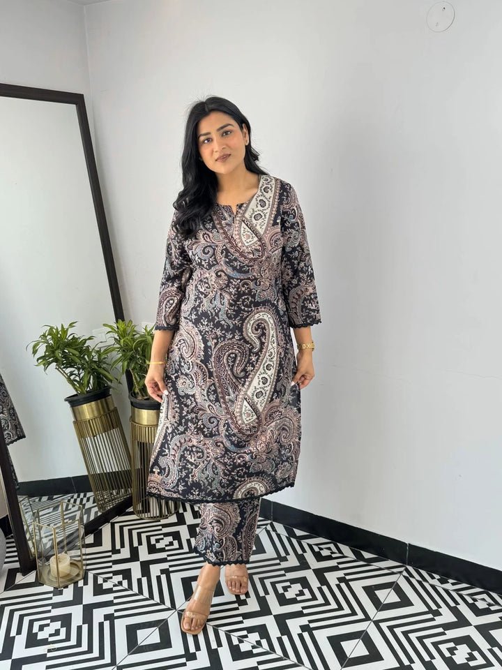 Stylish Viscose Kurti Set | Designer Printed Readymade Suit