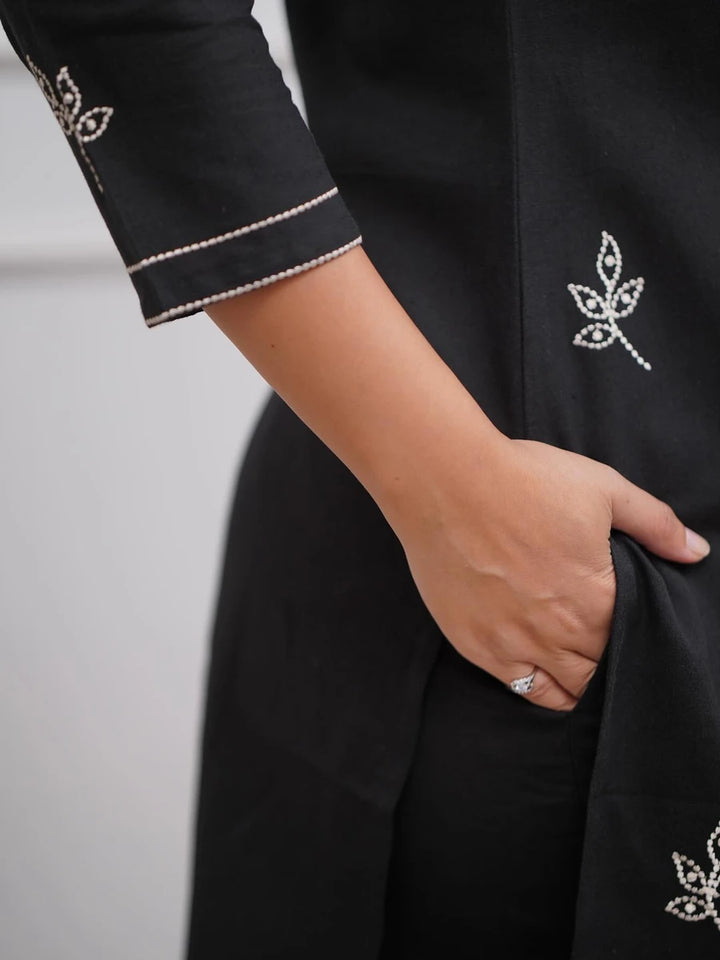 Premium Black Viscose Suit | Designer Embroidery  Occasion Wear