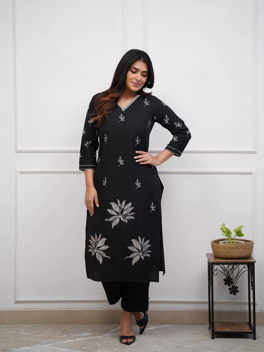 Premium Black Viscose Suit | Designer Embroidery  Occasion Wear