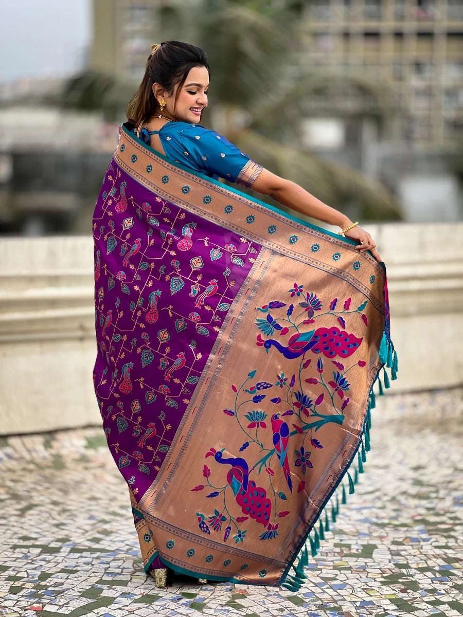 Exquisite Wevon Meenakari Soft Silk Saree | Timeless Elegance