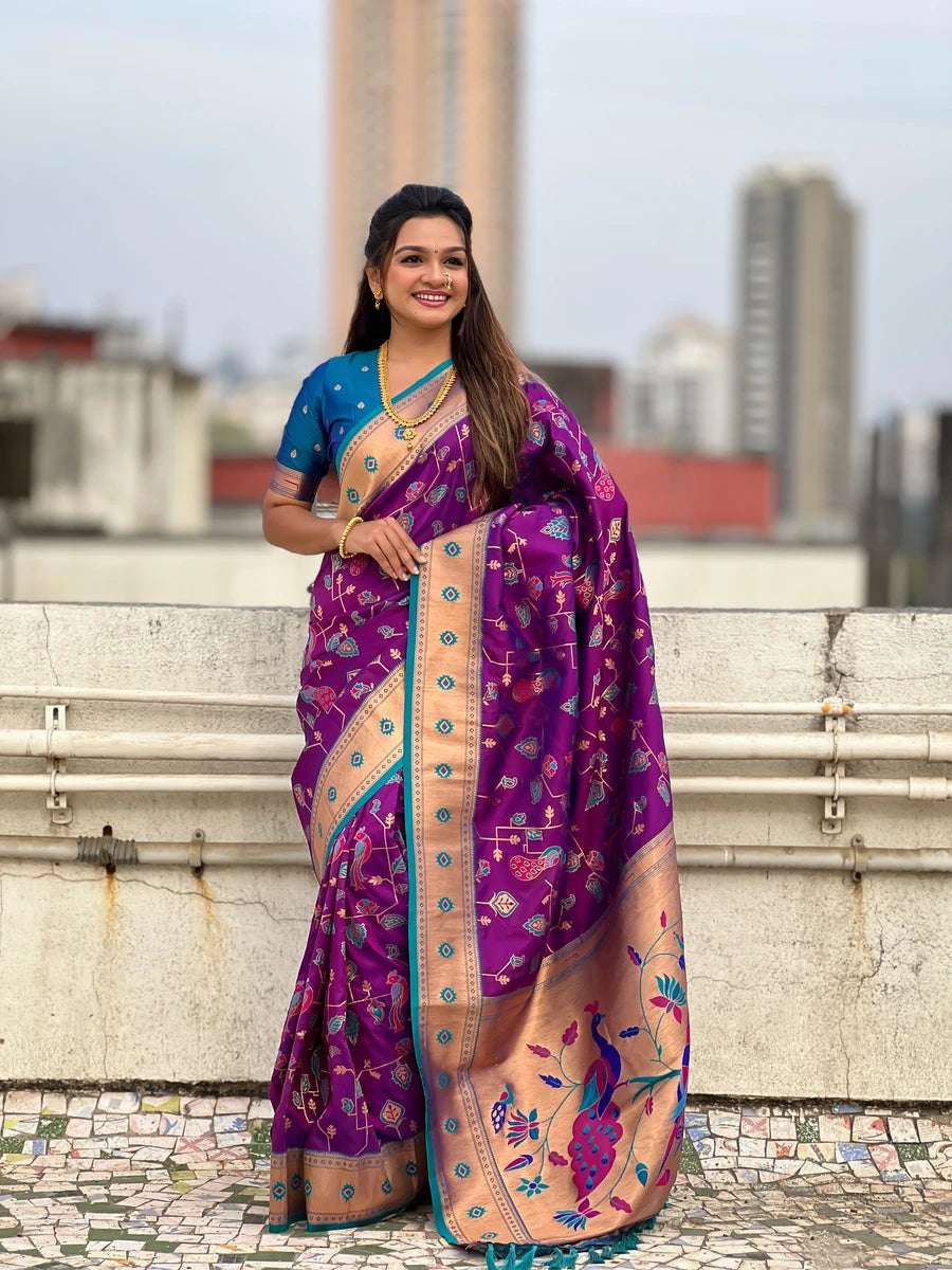 Exquisite Wevon Meenakari Soft Silk Saree | Timeless Elegance
