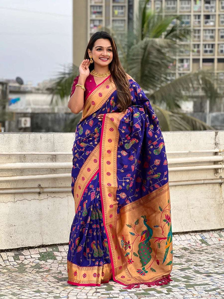 Exquisite Wevon Meenakari Soft Silk Saree | Timeless Elegance