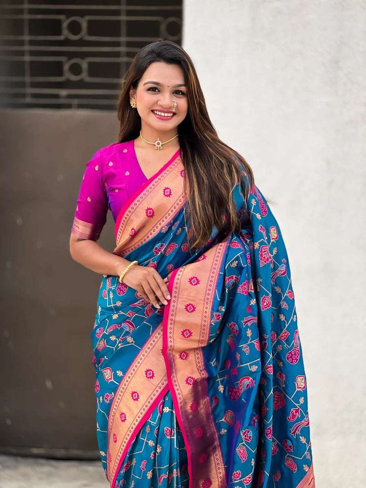 Exquisite Wevon Meenakari Soft Silk Saree | Timeless Elegance