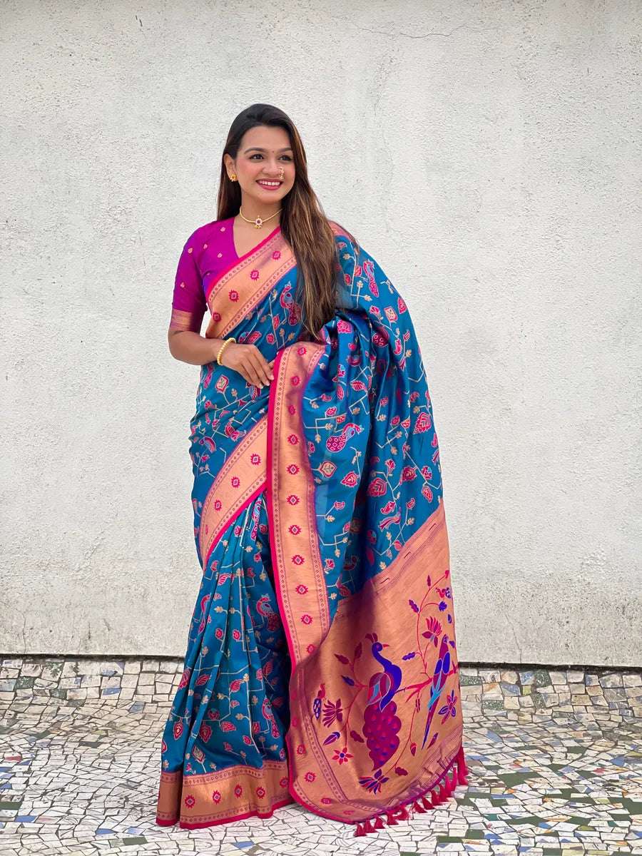 Exquisite Wevon Meenakari Soft Silk Saree | Timeless Elegance