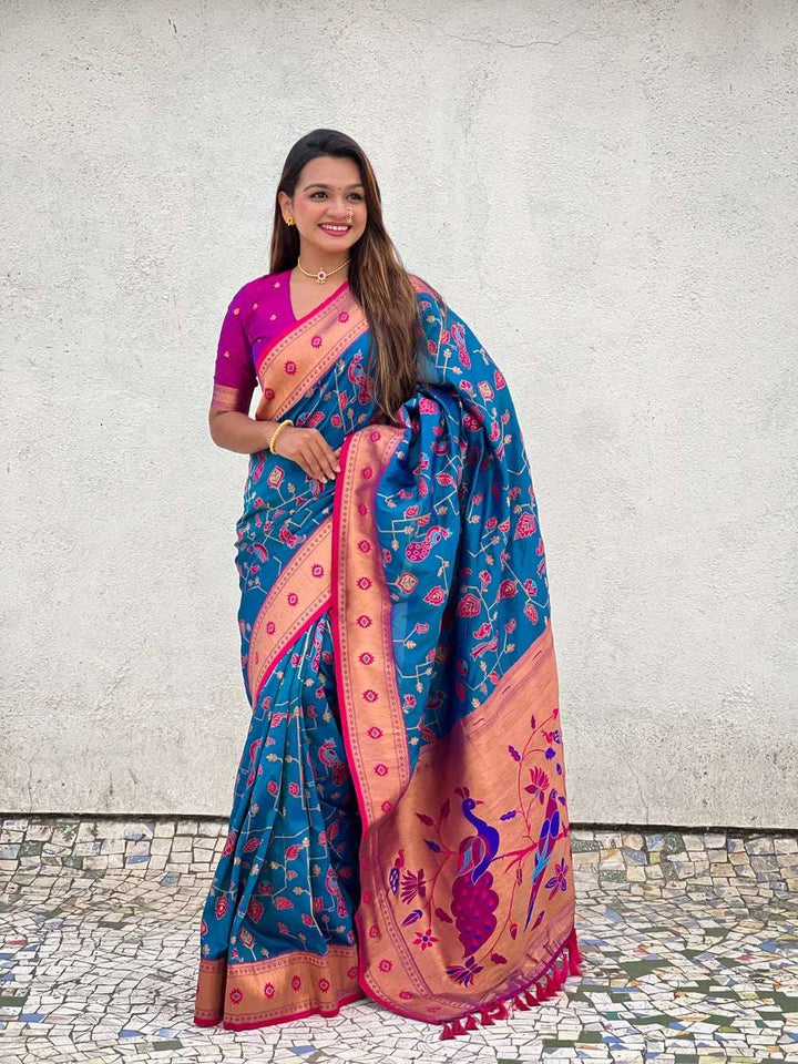 Exquisite Wevon Meenakari Soft Silk Saree | Timeless Elegance