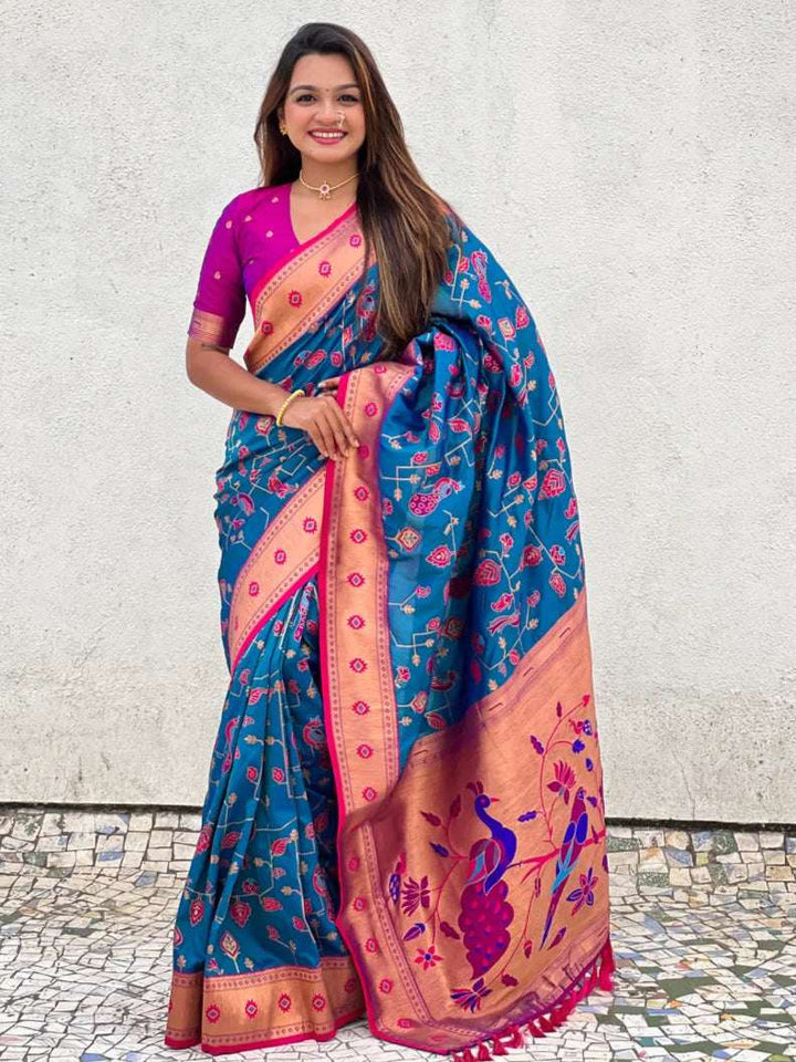 Exquisite Wevon Meenakari Soft Silk Saree | Timeless Elegance