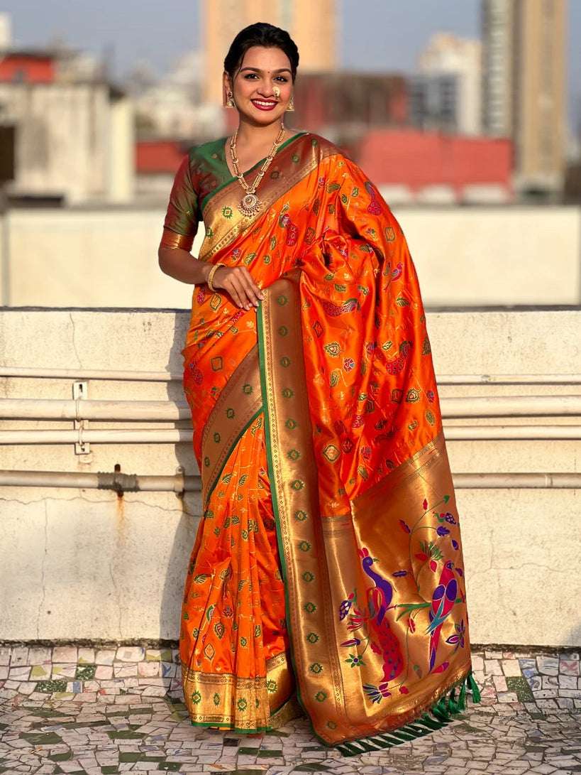 Exquisite Wevon Meenakari Soft Silk Saree | Timeless Elegance