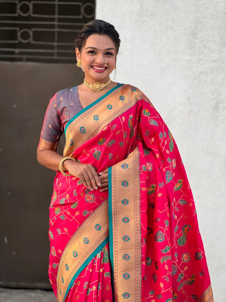 Exquisite Wevon Meenakari Soft Silk Saree | Timeless Elegance