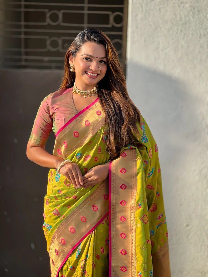 Exquisite Wevon Meenakari Soft Silk Saree | Timeless Elegance