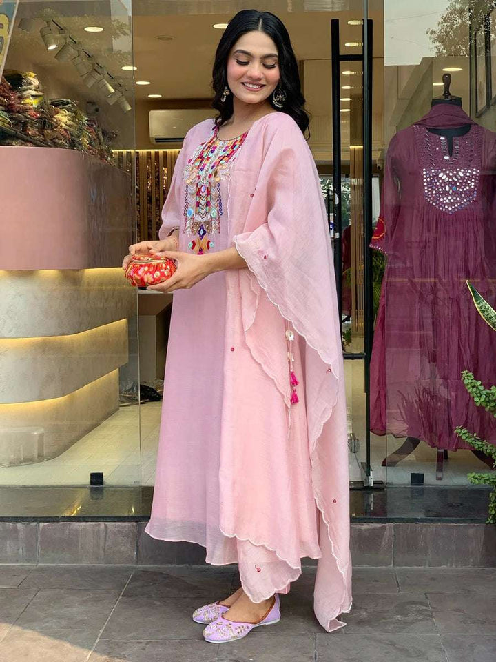 Exquisite Designer Salwar Kameez | Chanderi Silk & Organza Dupatta