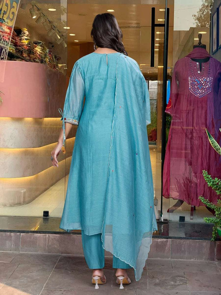 Exquisite Designer Salwar Kameez | Chanderi Silk & Organza Dupatta