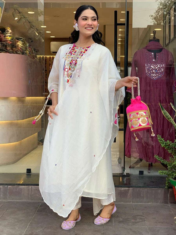 Exquisite Designer Salwar Kameez | Chanderi Silk & Organza Dupatta