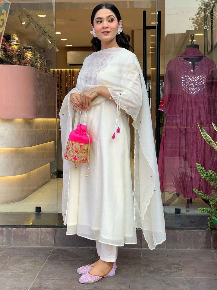 Exquisite Designer Salwar Kameez | Chanderi Silk & Organza Dupatta