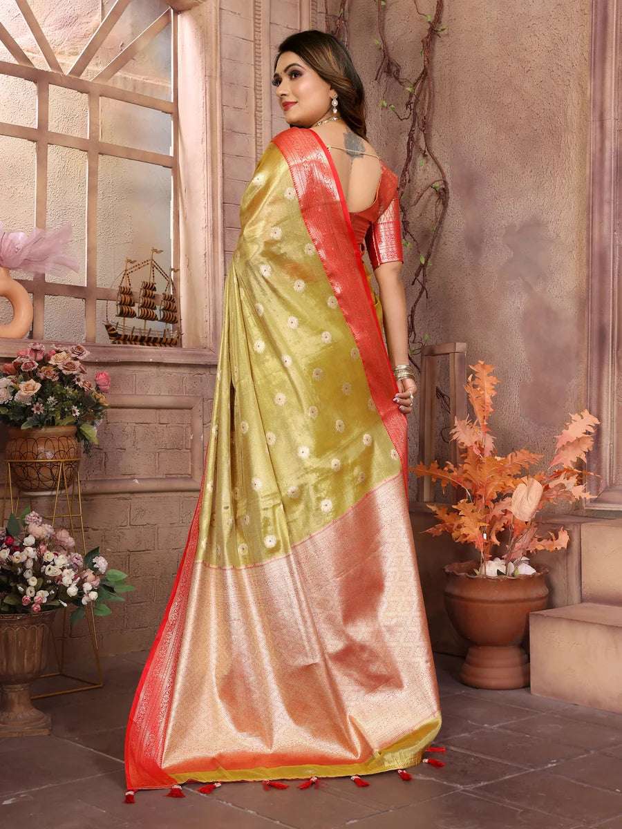 Ethnic Tissue Silk Saree | Graceful Wevon Handloom Design