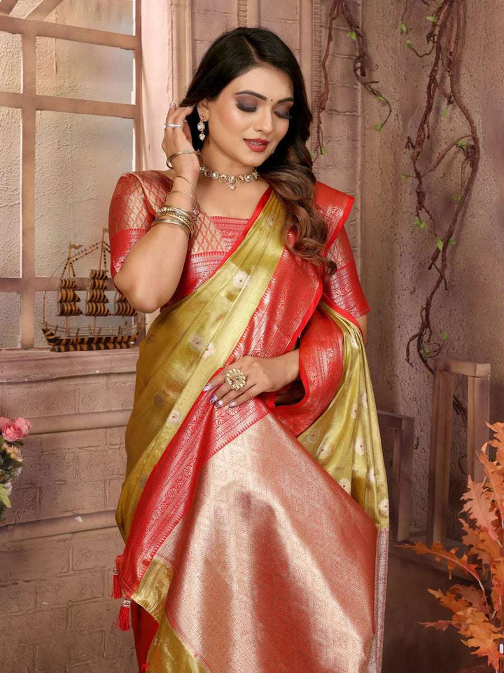 Ethnic Tissue Silk Saree | Graceful Wevon Handloom Design