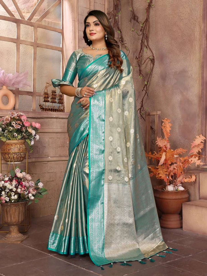 Ethnic Tissue Silk Saree | Graceful Wevon Handloom Design