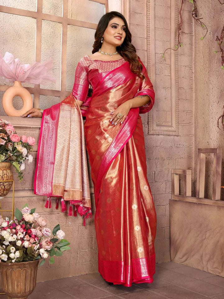Ethnic Tissue Silk Saree | Graceful Wevon Handloom Design