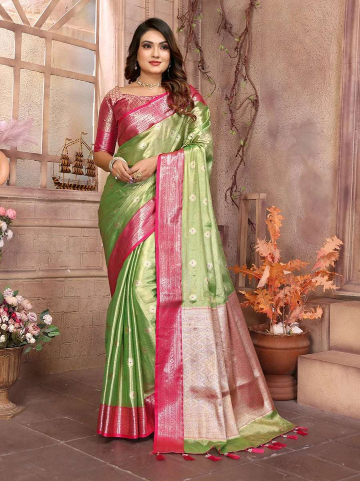 Ethnic Tissue Silk Saree | Graceful Wevon Handloom Design