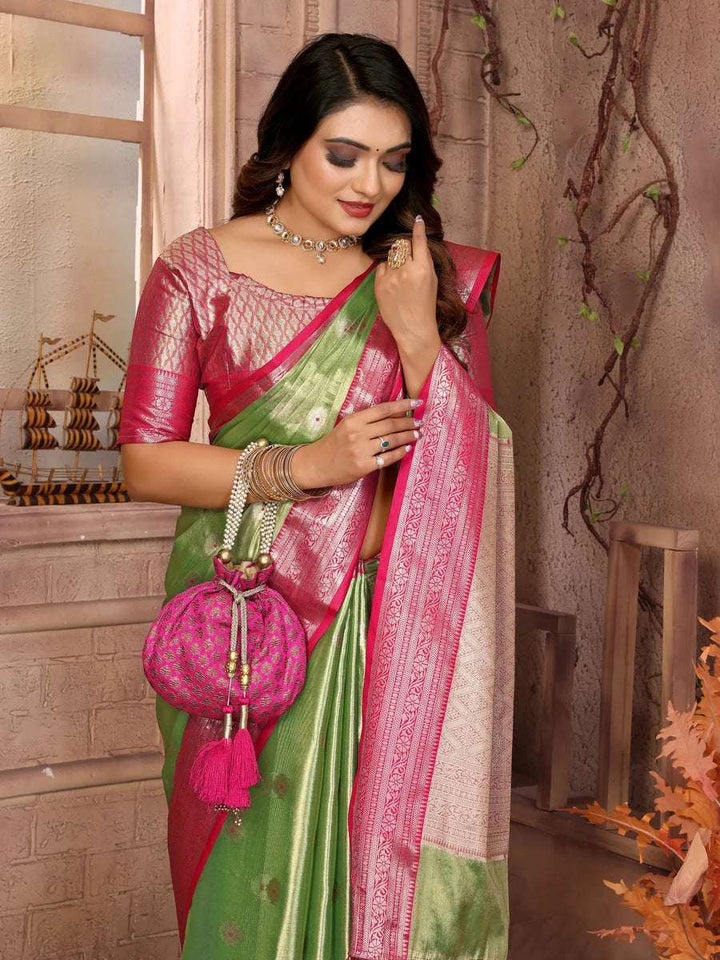 Ethnic Tissue Silk Saree | Graceful Wevon Handloom Design