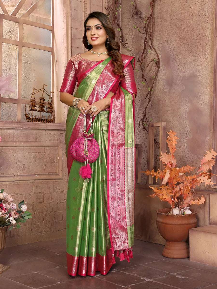 Ethnic Tissue Silk Saree | Graceful Wevon Handloom Design