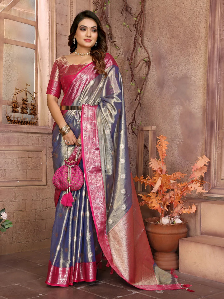 Ethnic Tissue Silk Saree | Graceful Wevon Handloom Design