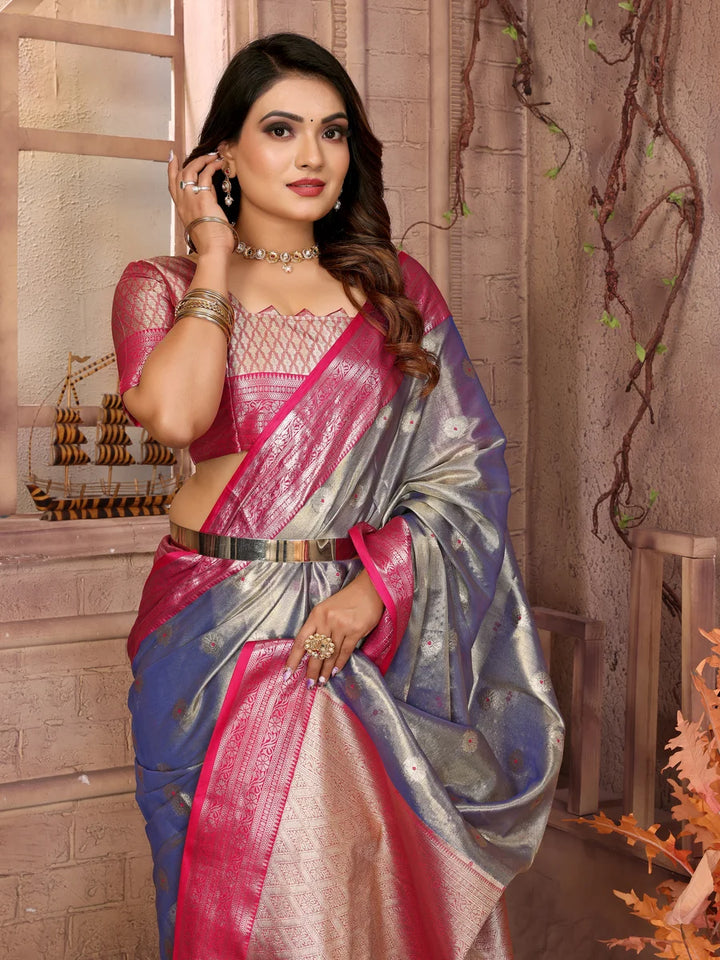 Ethnic Tissue Silk Saree | Graceful Wevon Handloom Design