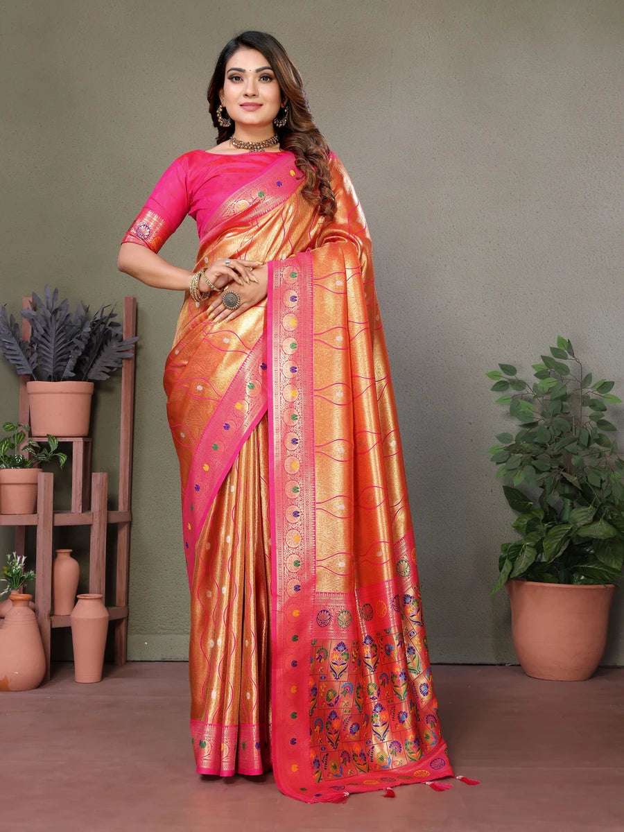 Royal Banarasi Tissue Silk Saree | Heavy Wevon Designer Art