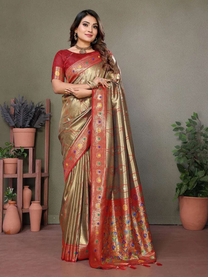 Royal Banarasi Tissue Silk Saree | Heavy Wevon Designer Art