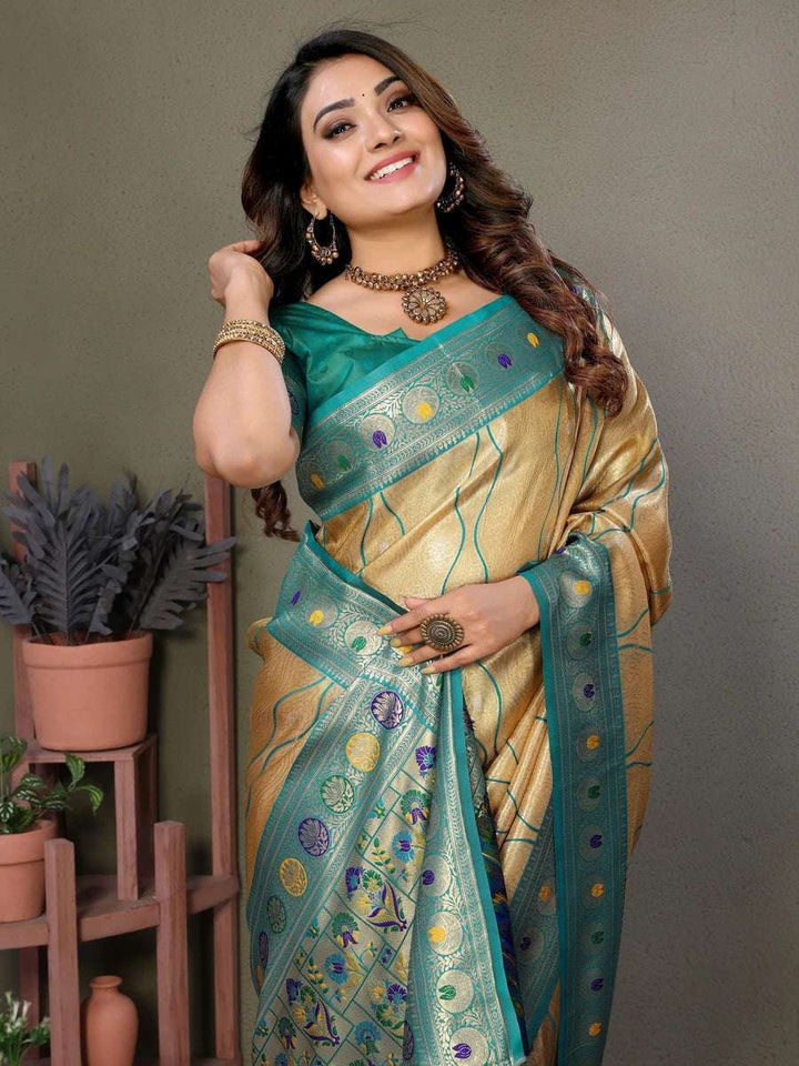 Royal Banarasi Tissue Silk Saree | Heavy Wevon Designer Art