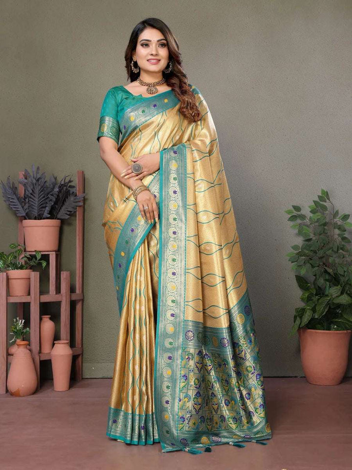 Royal Banarasi Tissue Silk Saree | Heavy Wevon Designer Art