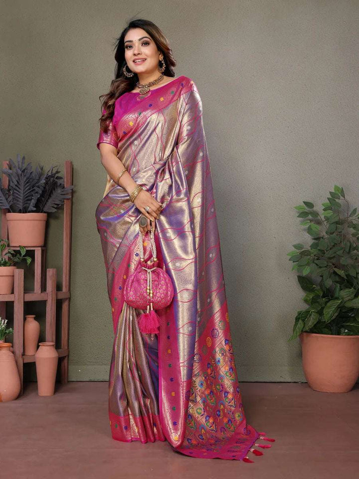 Royal Banarasi Tissue Silk Saree | Heavy Wevon Designer Art