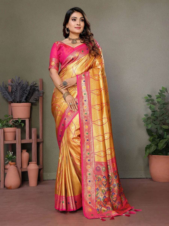 Royal Banarasi Tissue Silk Saree | Heavy Wevon Designer Art