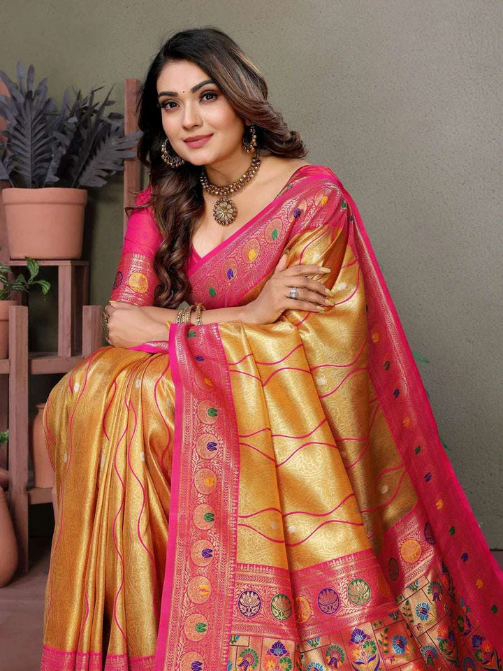 Royal Banarasi Tissue Silk Saree | Heavy Wevon Designer Art